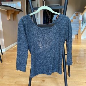 American Eagle Heather 3/4 Sleeve Open Back Top